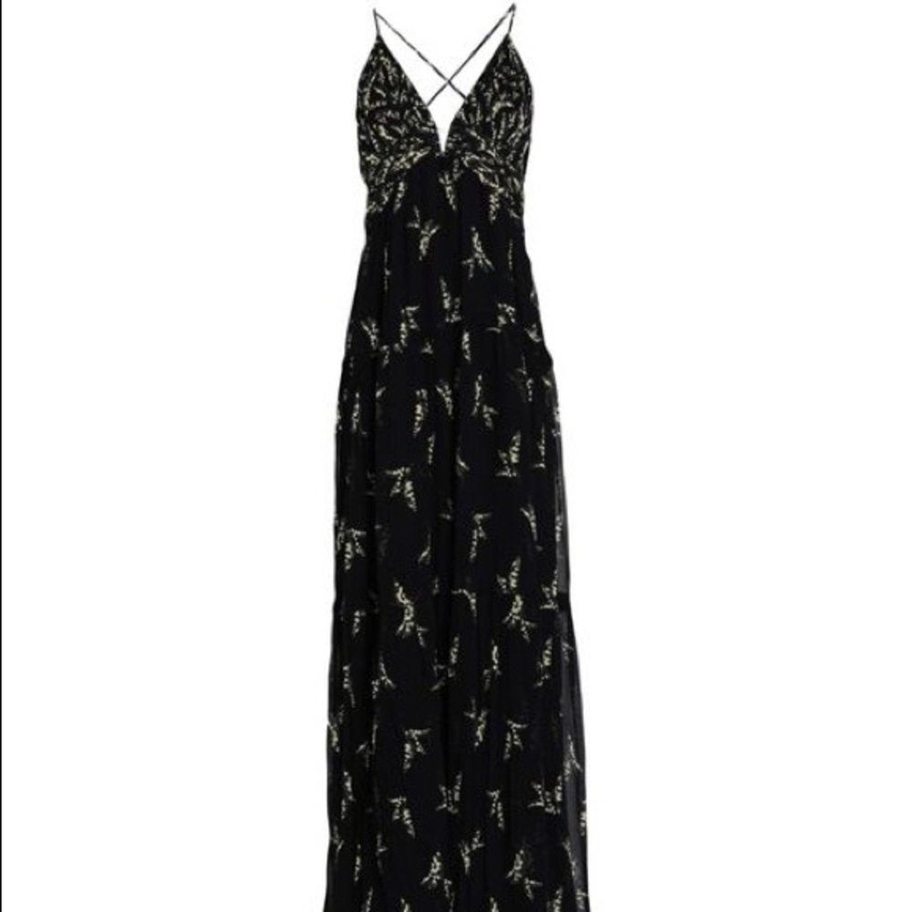 BA&SH Open Strappy Back Maxi Dress - Fuschia - Blue - Black
